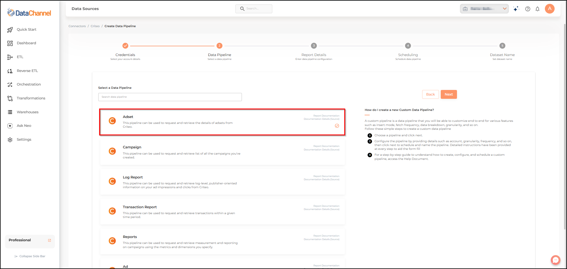 criteo adset list