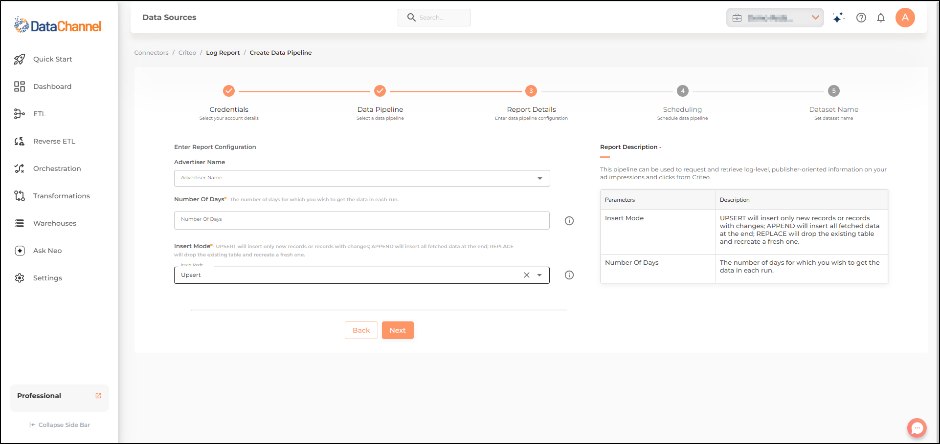 criteo log report config