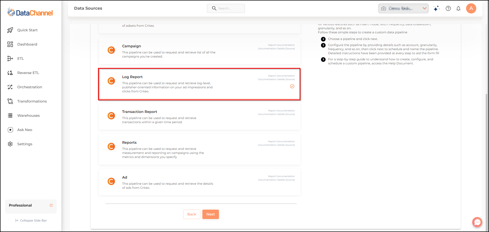 criteo log report list