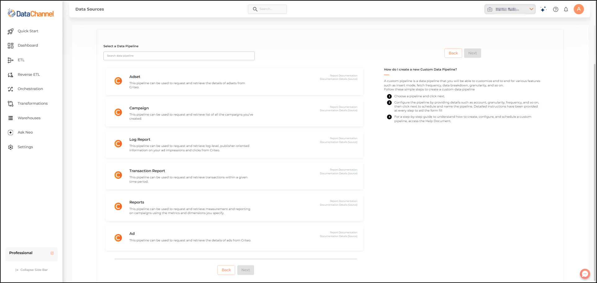 criteo pipelines list