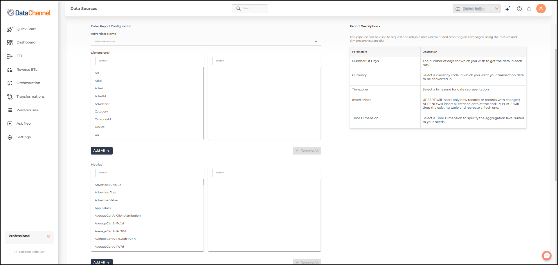 criteo reports config one