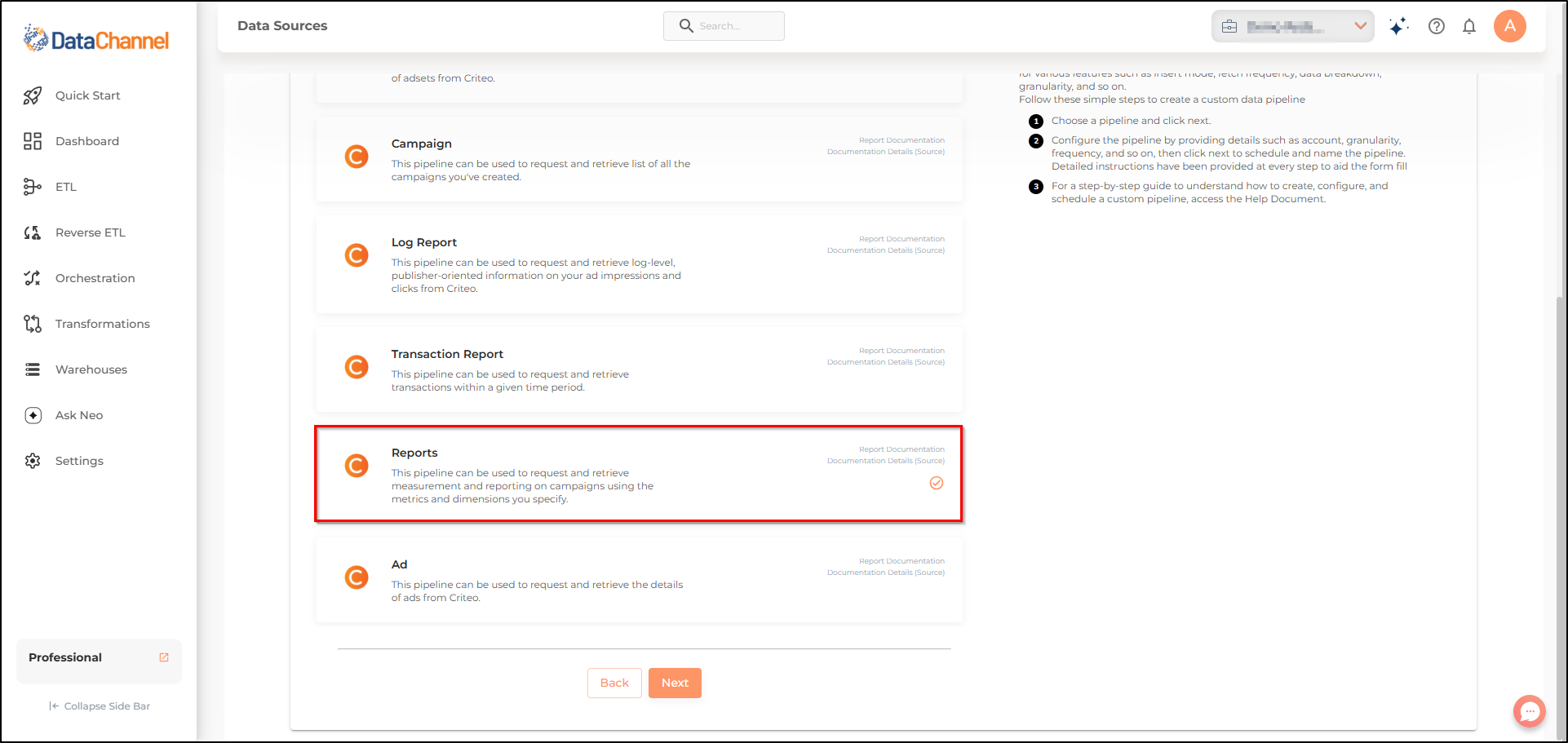 criteo reports list