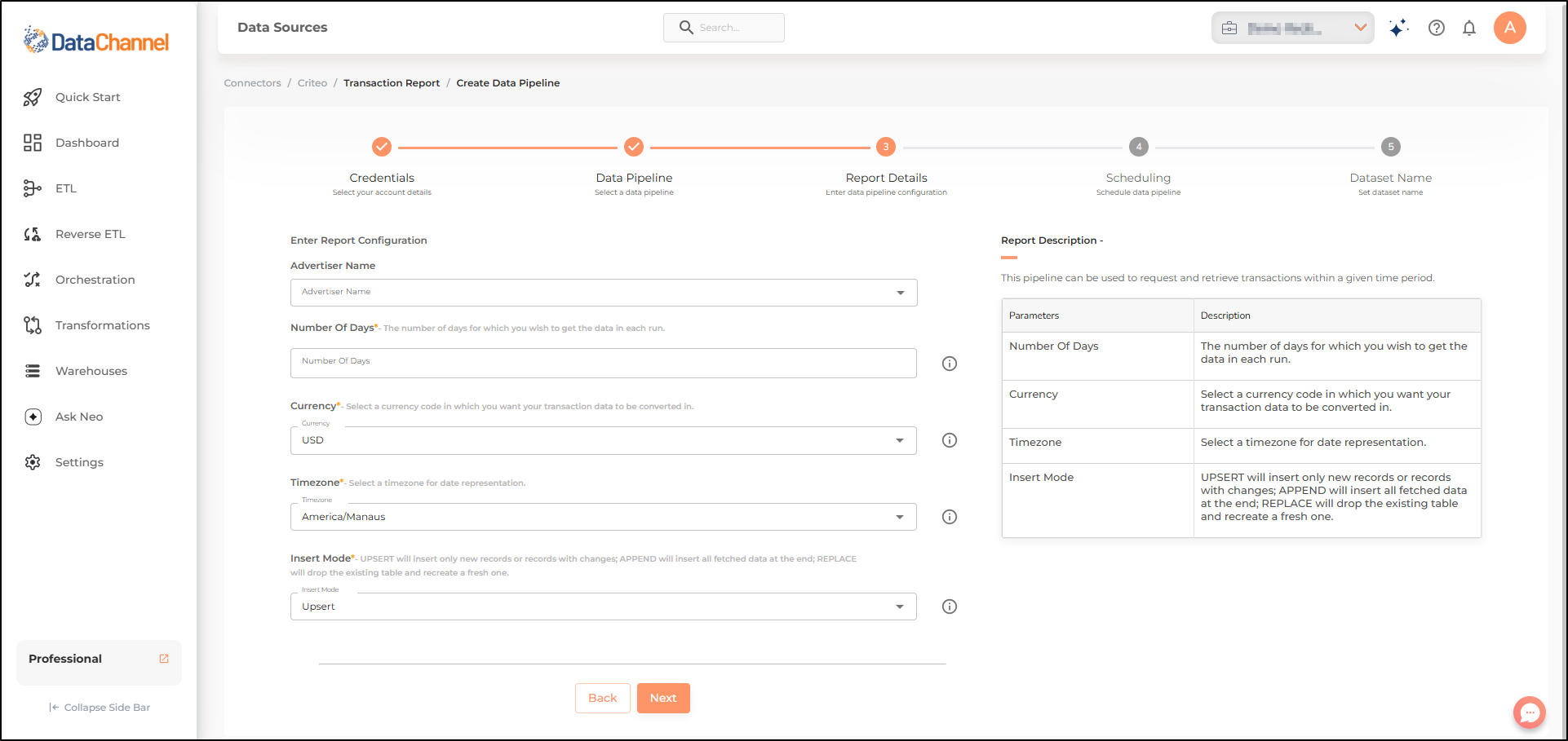 criteo transaction report config