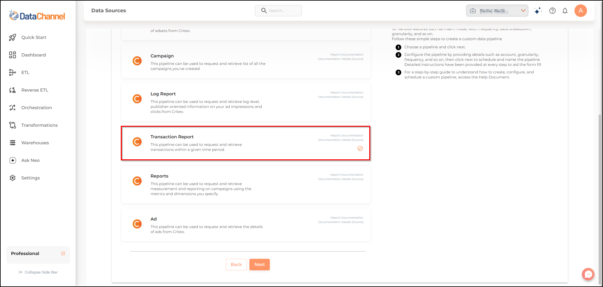 criteo transaction report list