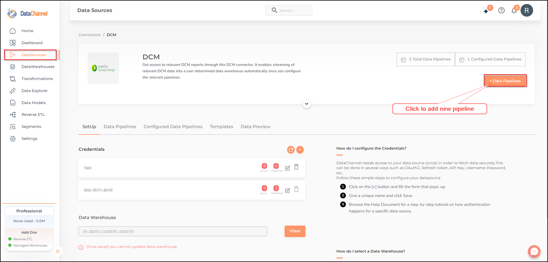 dcm data source detail