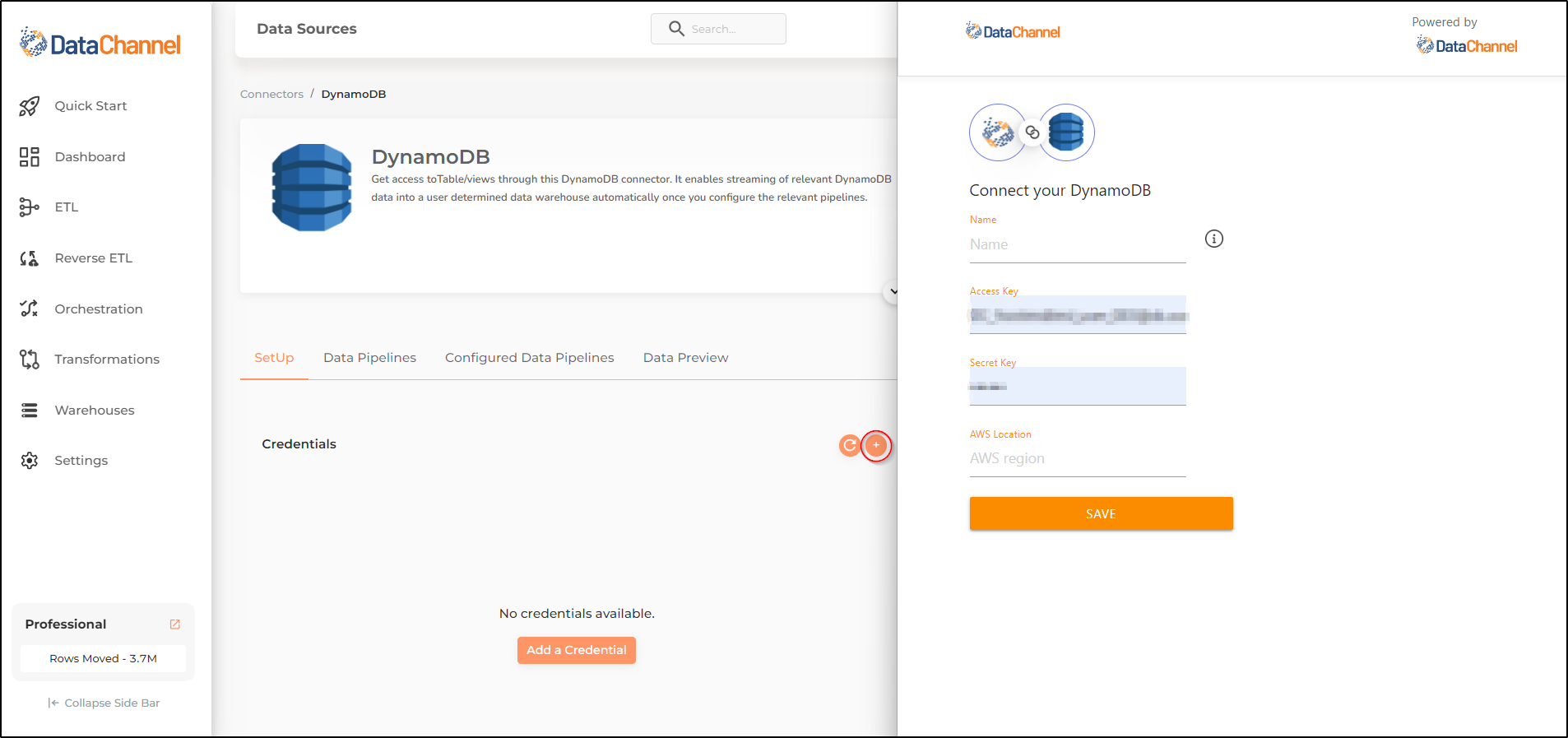 dynamodb new creds