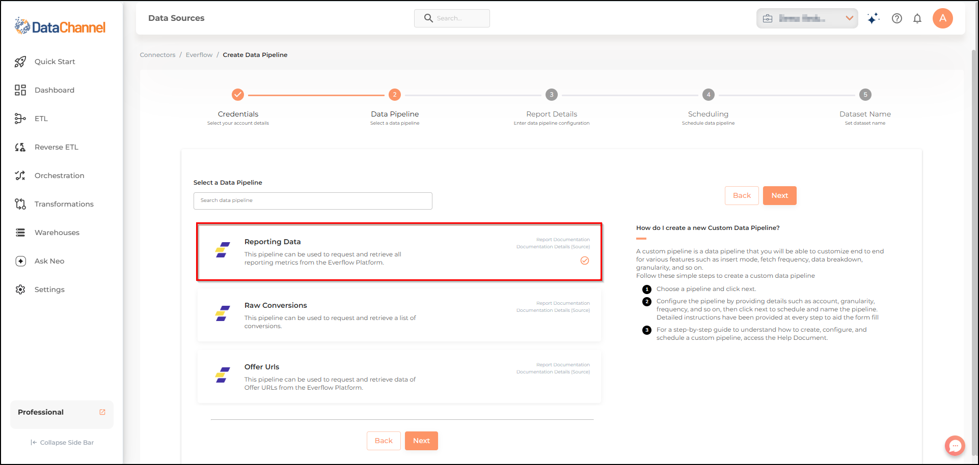 everflow reporting data list