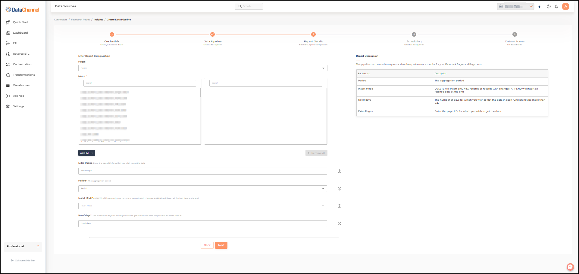 facebook pages insights config