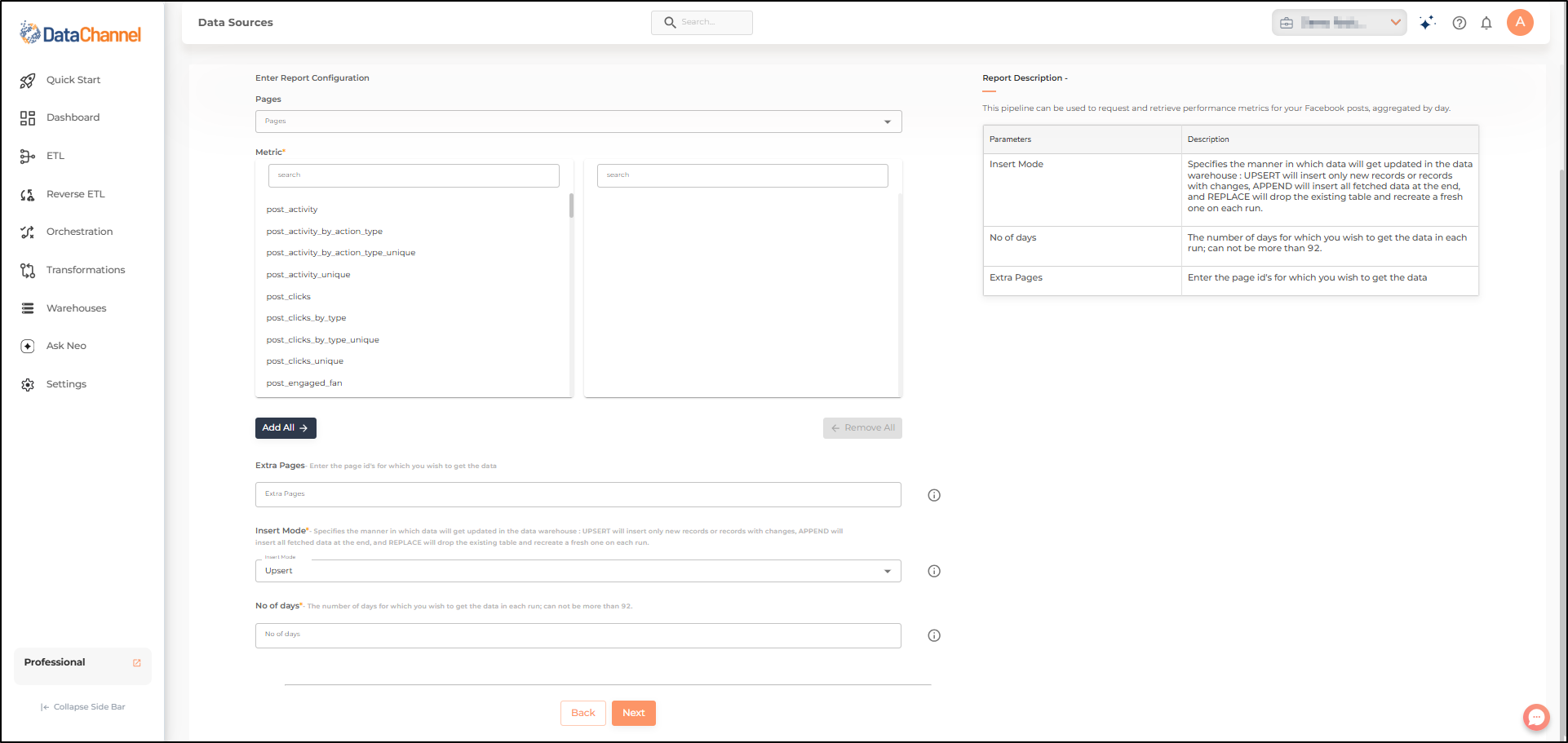 facebook pages post insights day config