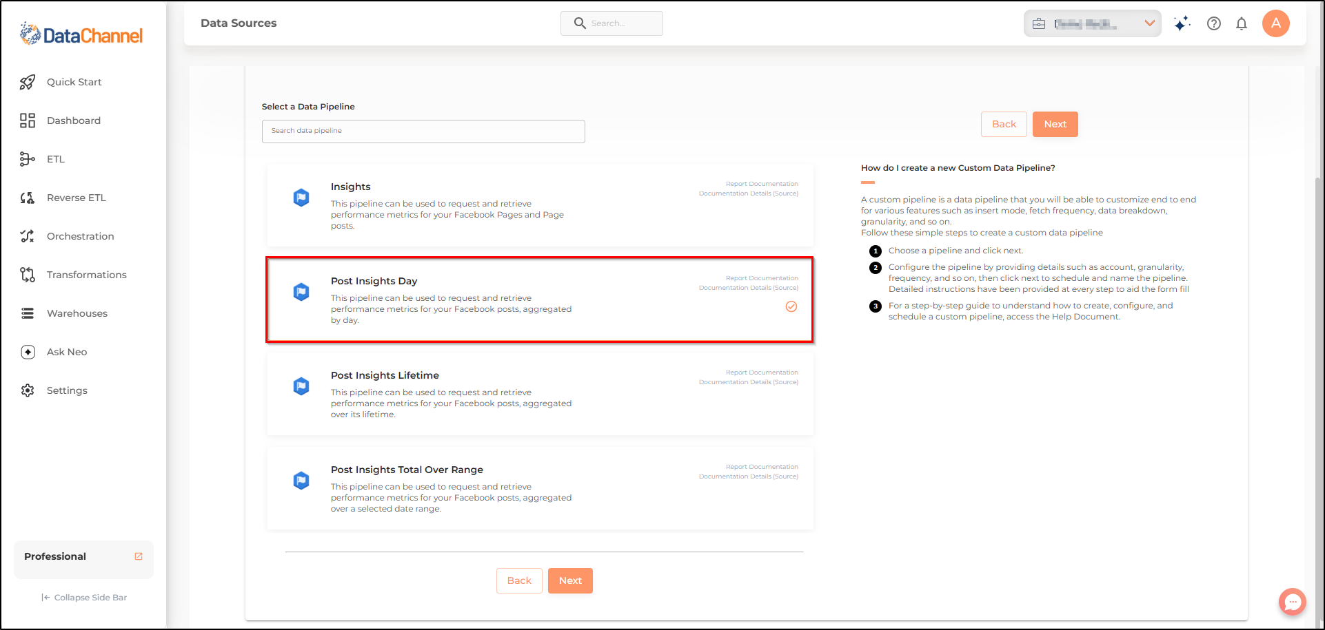 facebook pages post insights day list