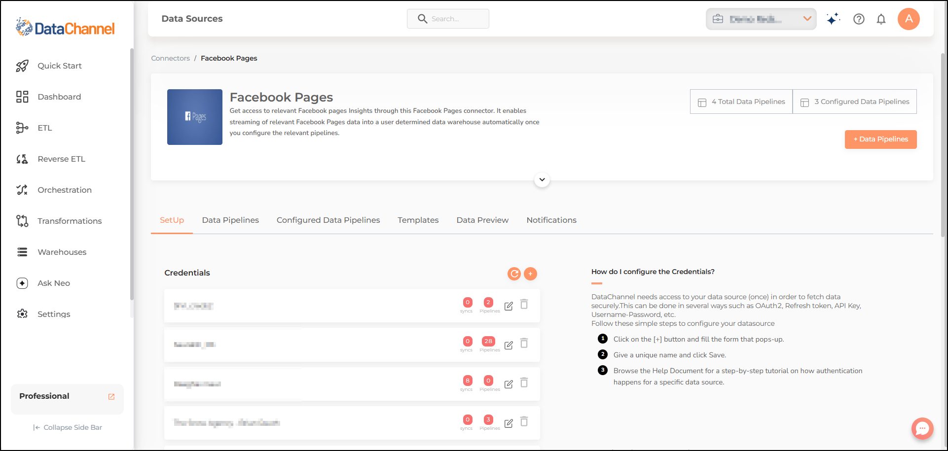 facebook pages screen