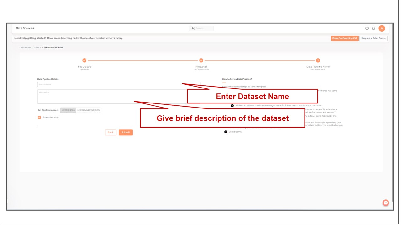 files json dataset name