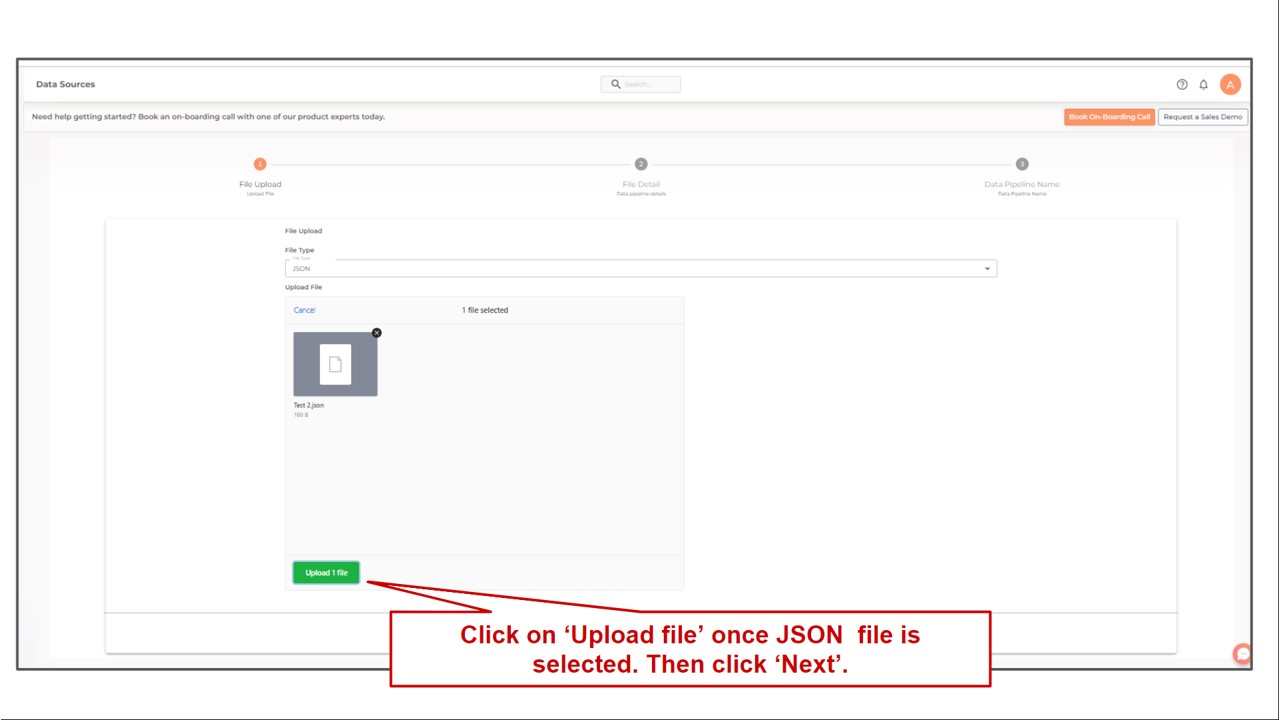 files json upload
