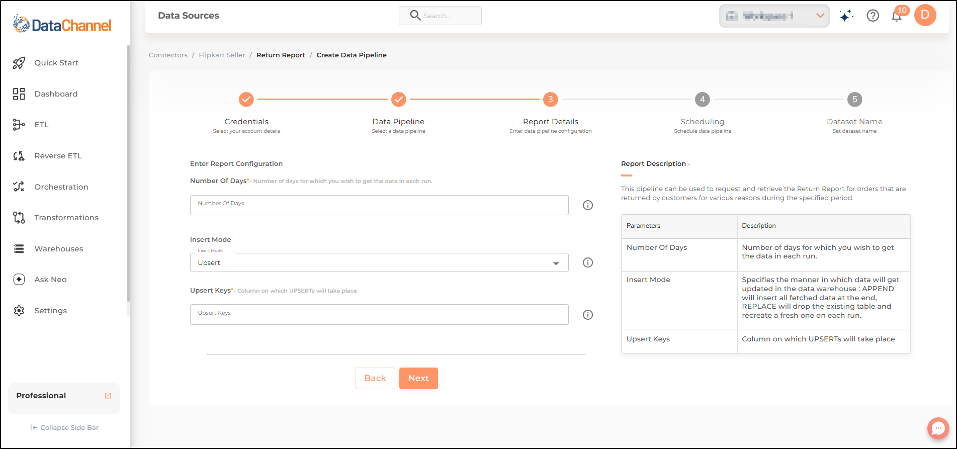 flipkart seller return report config