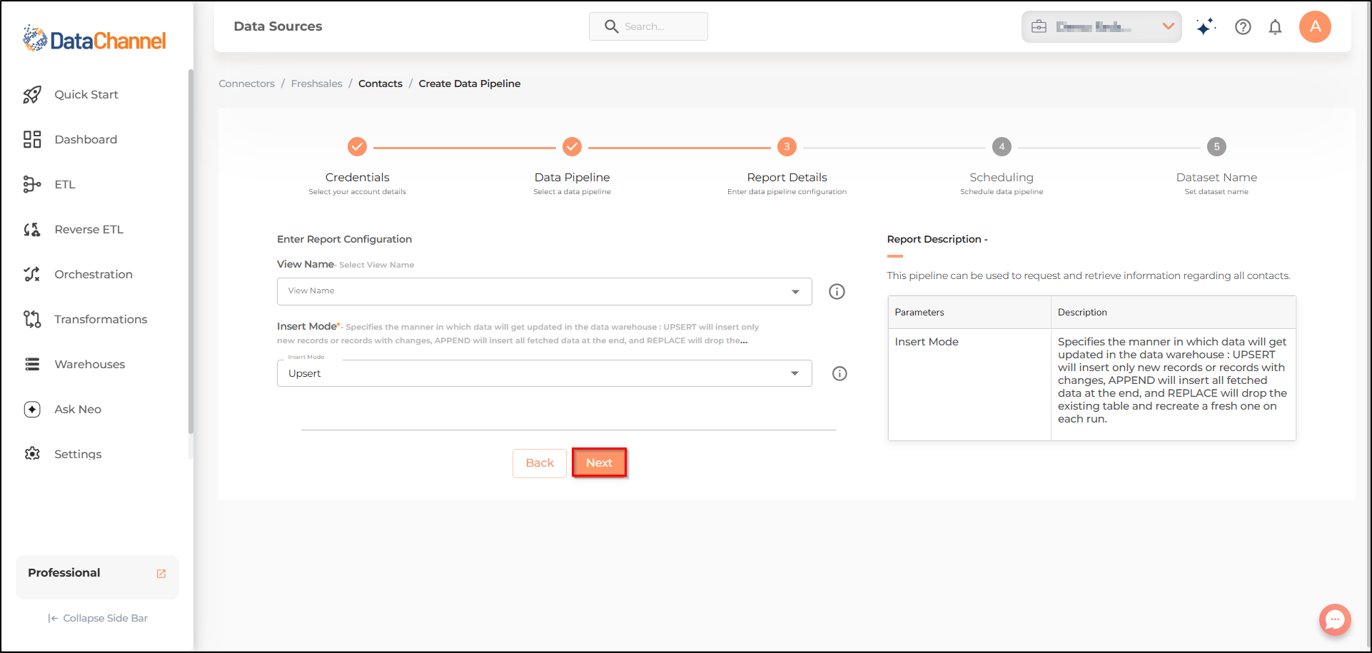 freshsales contacts config