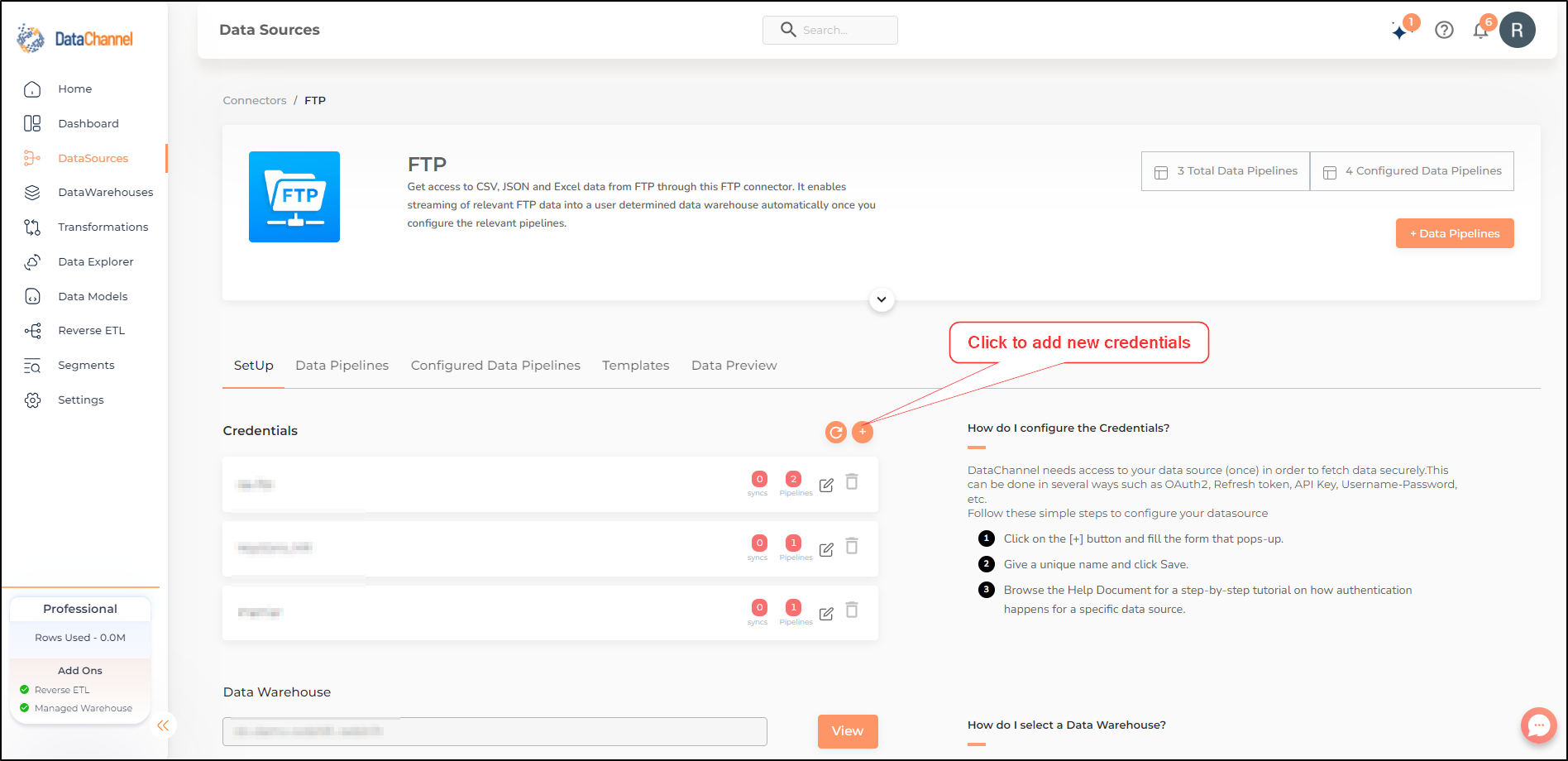 ftp addcreds