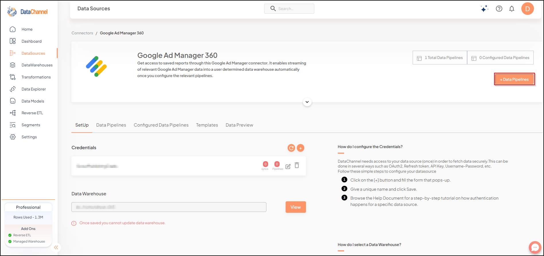 google ad manager data source detail
