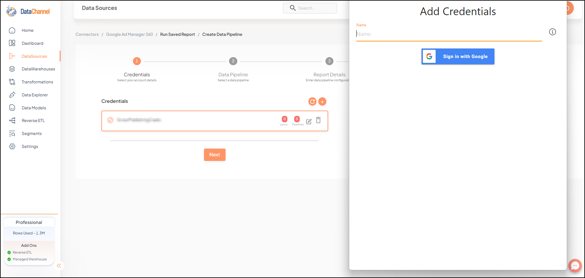 google ad manager new creds