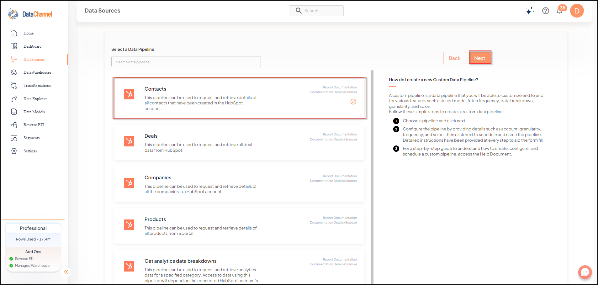hubspot contacts list