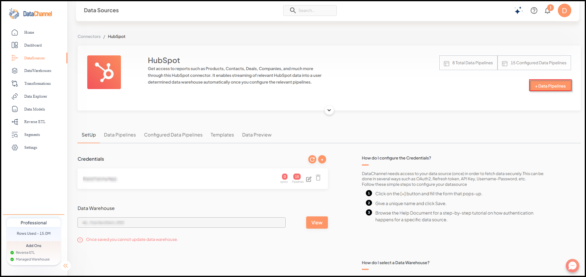 hubspot data source detail