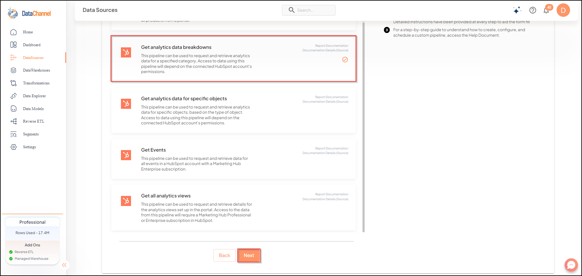hubspot get analytics data breakdowns list