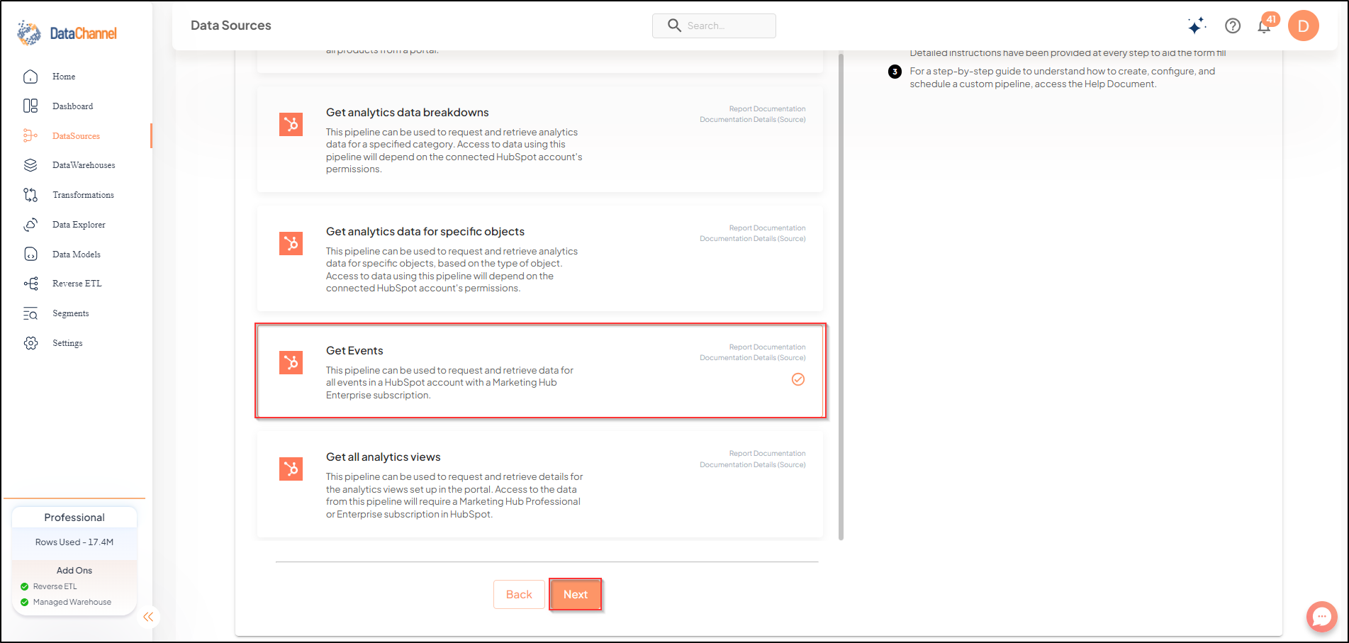 hubspot get events list