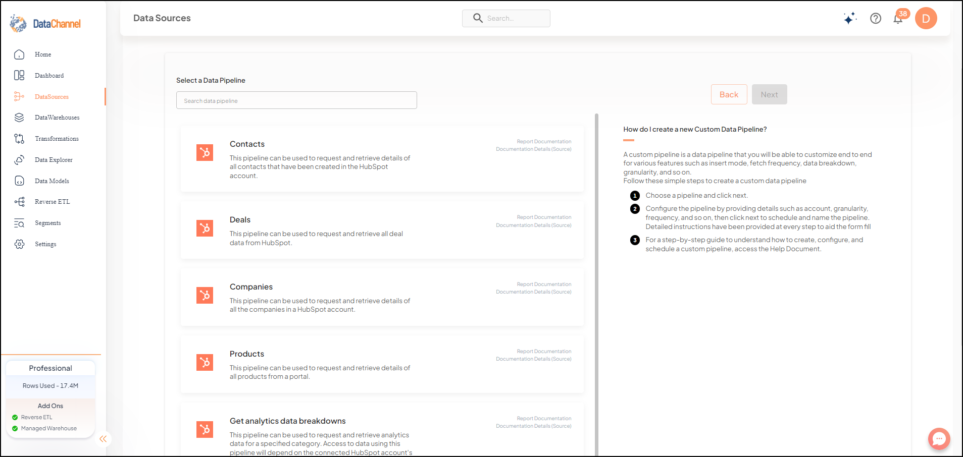 hubspot pipelines list
