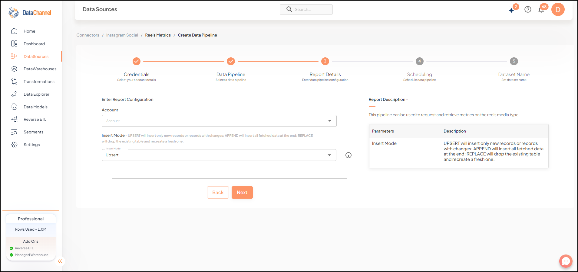instagram social reels metrics config