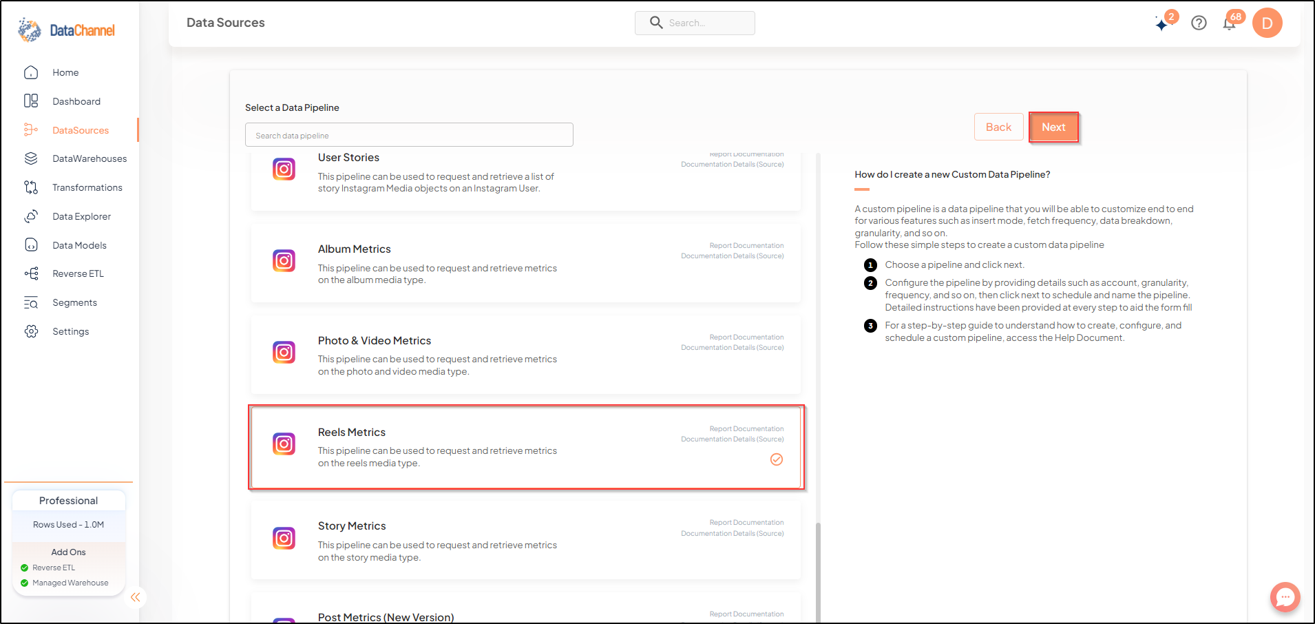 instagram social reels metrics list