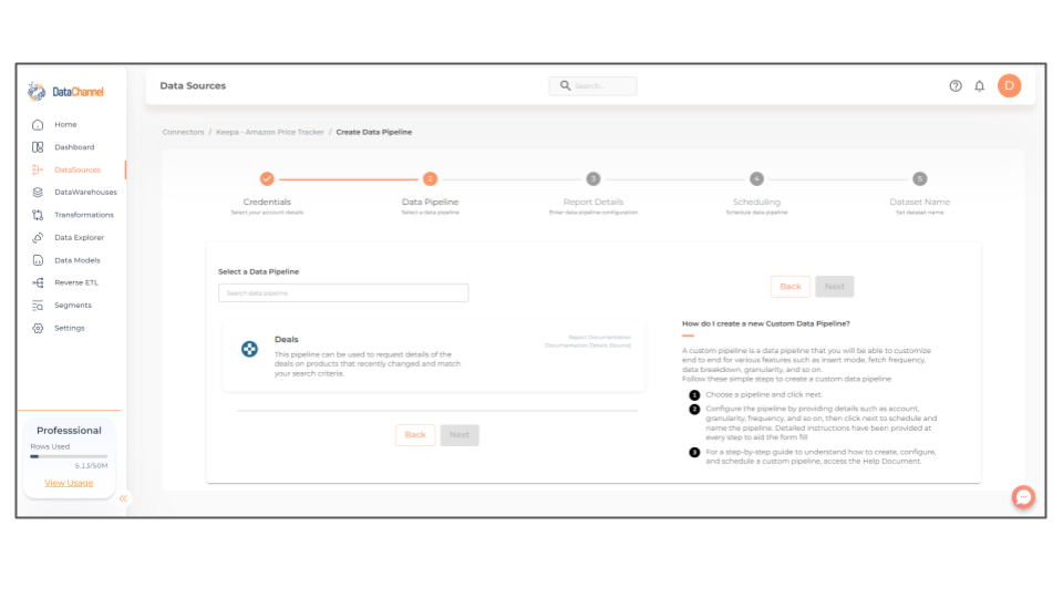 keepa pipelines list