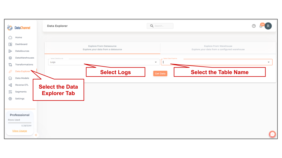 logs viewing output one