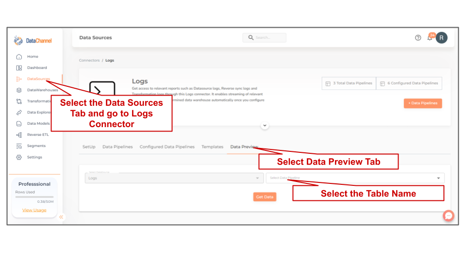 logs viewing output two