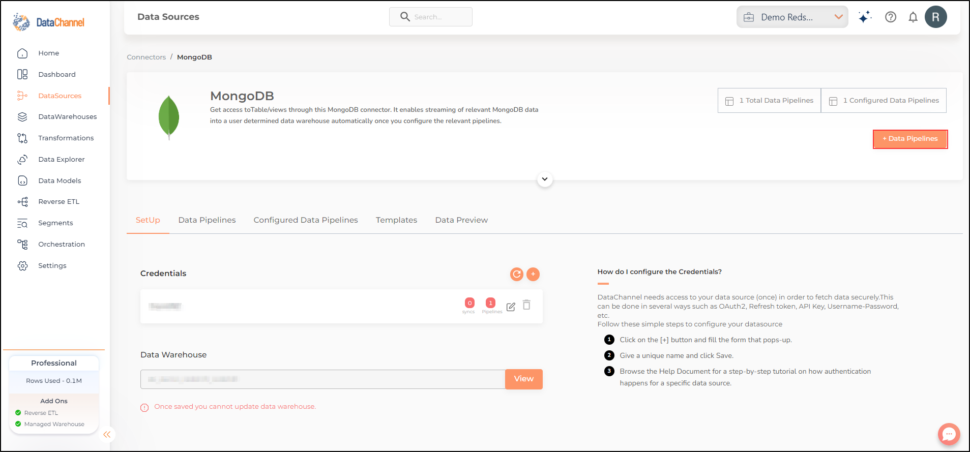 mongodb data source detail