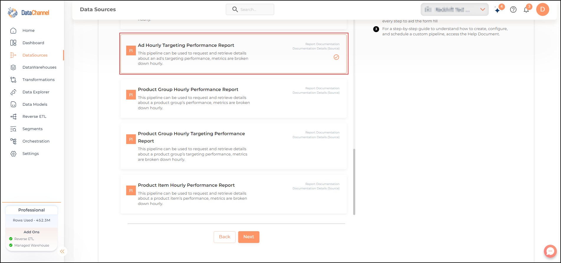 pinterest ad hourly targeting performance report list