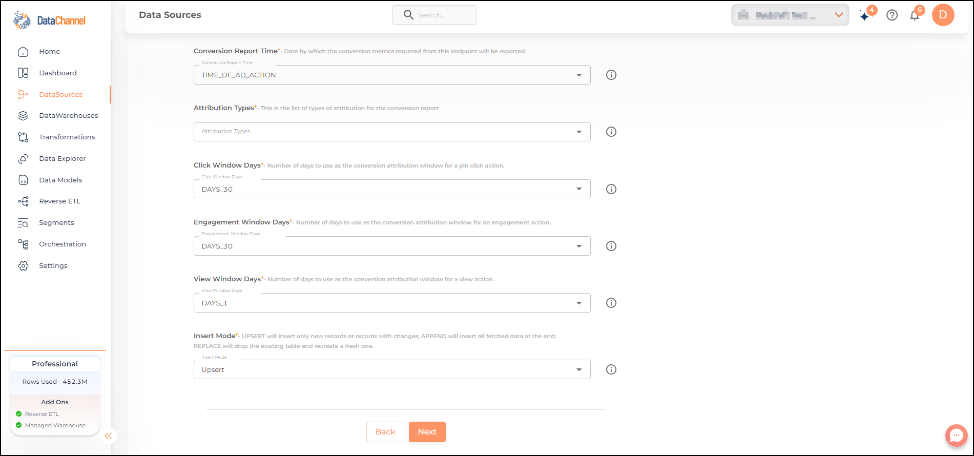 pinterest advertiser hourly performance report config 2