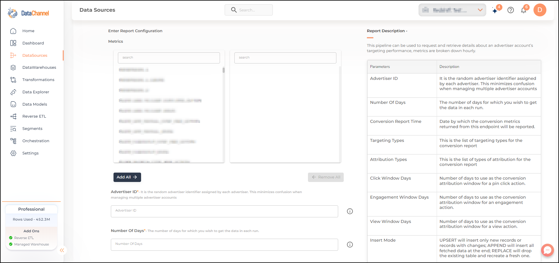 pinterest advertiser hourly targeting performance report config 1