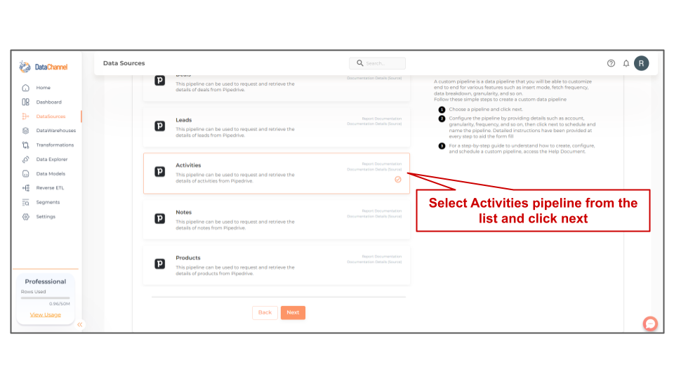 pipedrive activities list