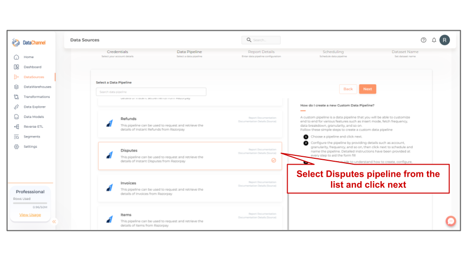 razorpay disputes list