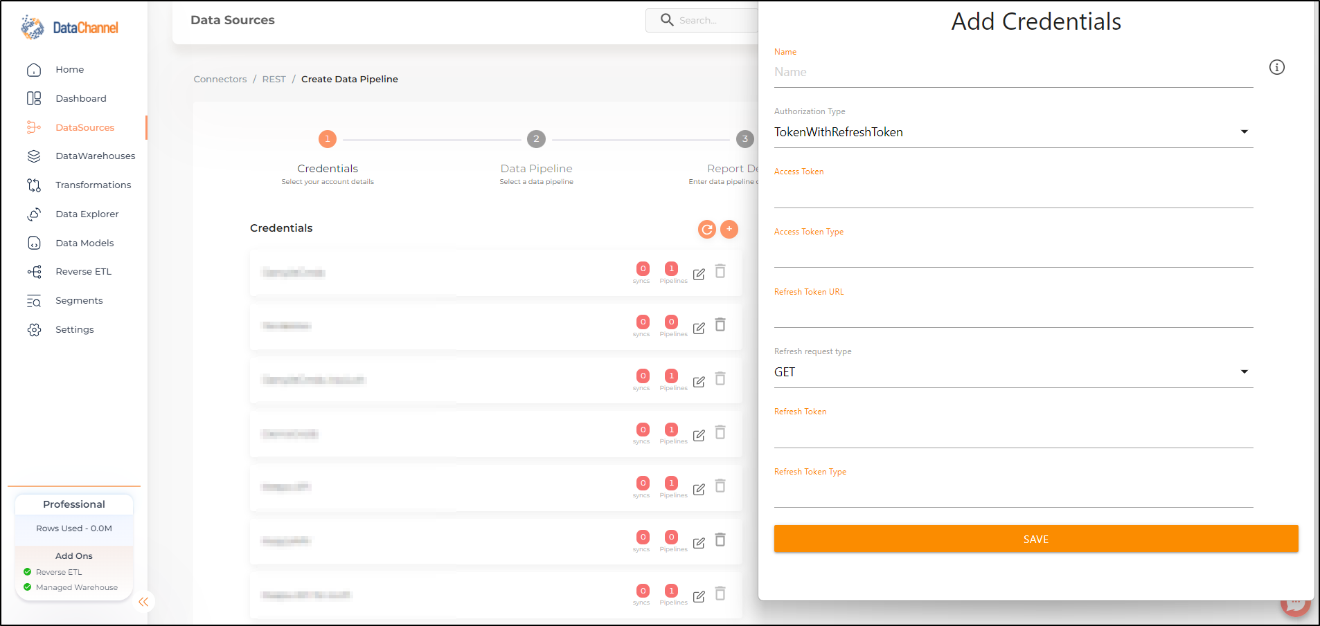 rest credentials tokenwithrefreshtoken