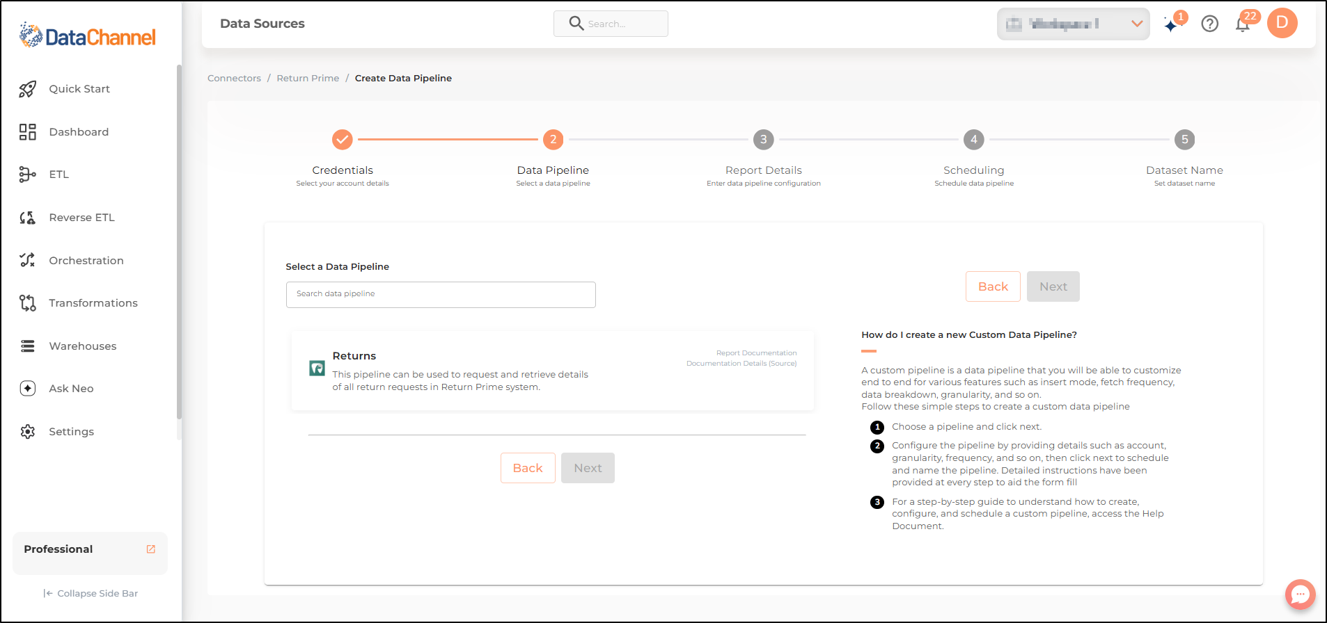 return prime pipelines list