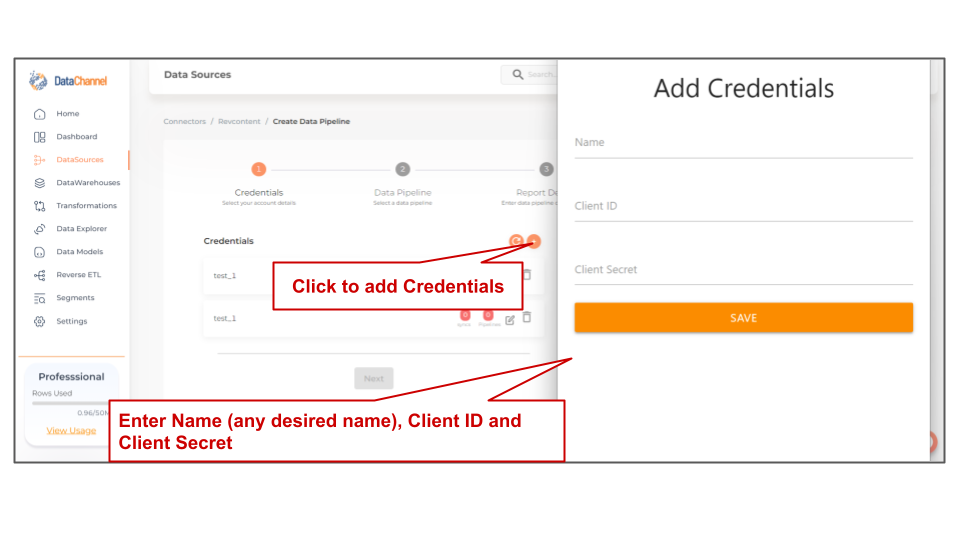 revcontent new creds