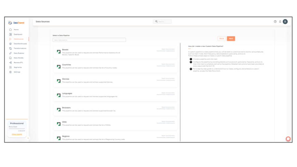 revcontent pipelines list