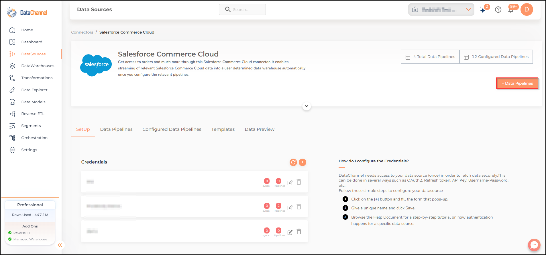 salesforce cc data source detail