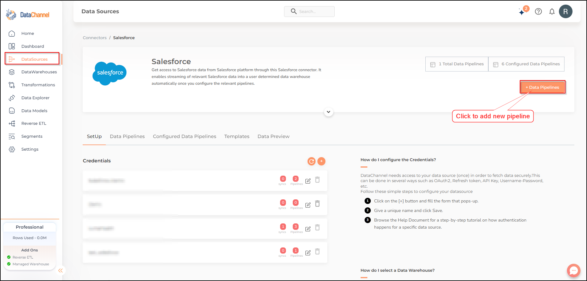 salesforce data source detail