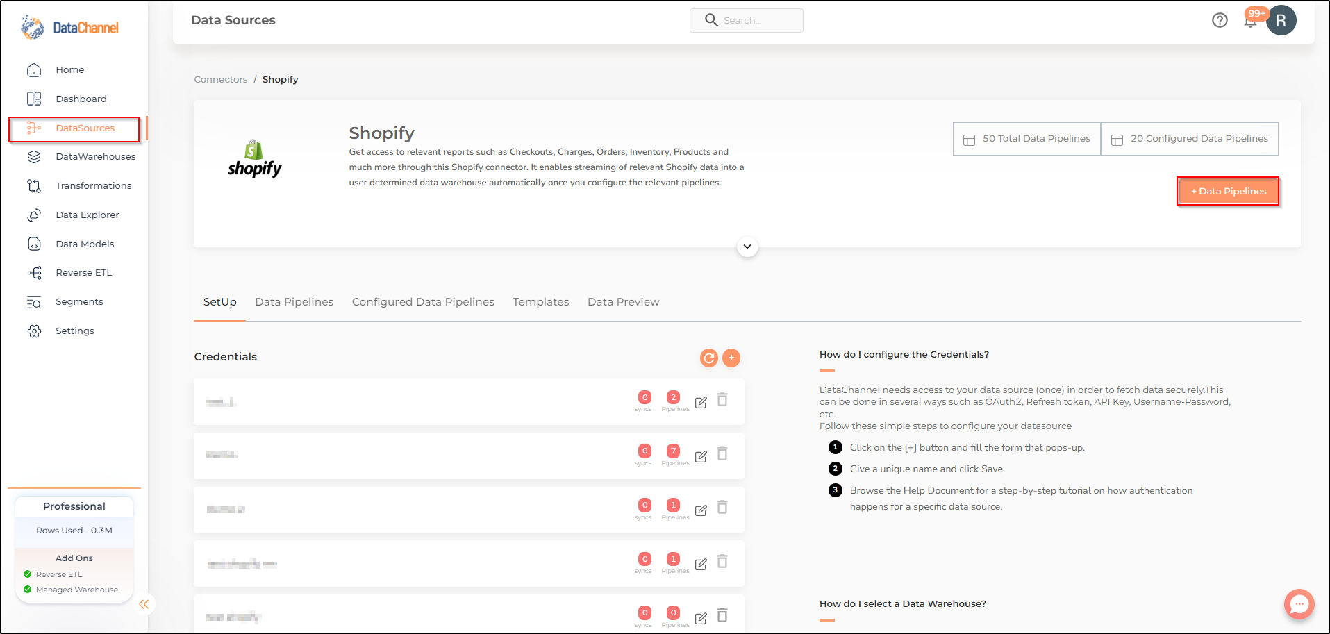 shopify data source detail