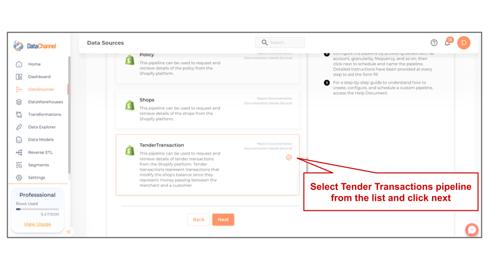 shopify tender transactions list