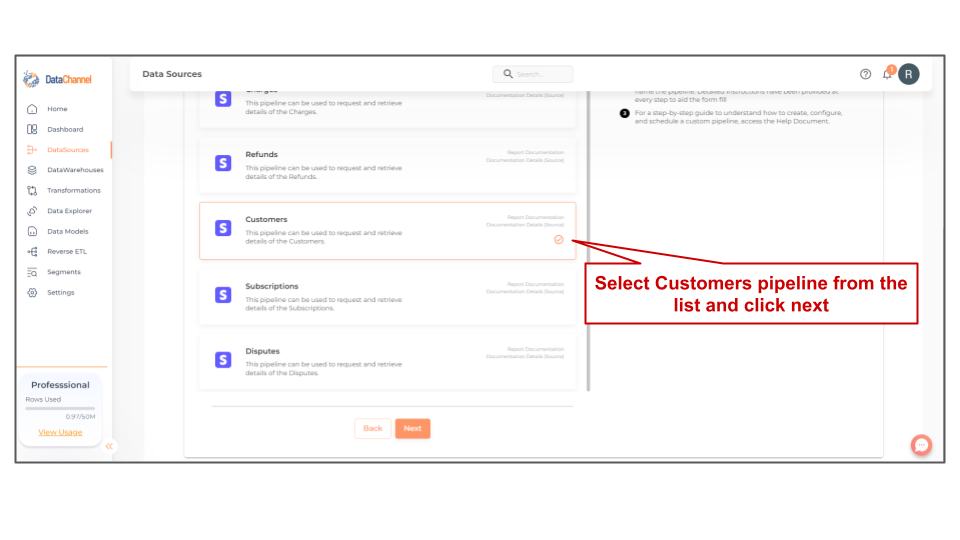 stripe customers list