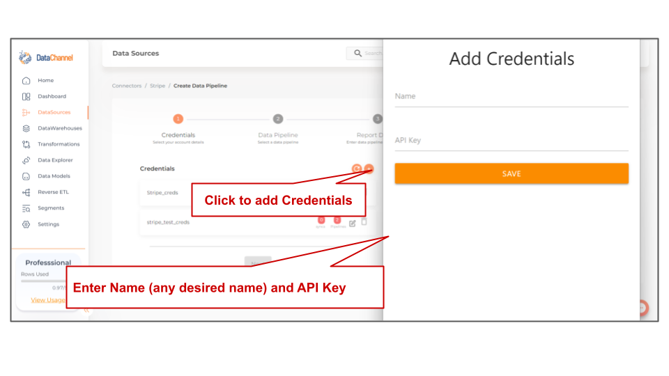 stripe new creds
