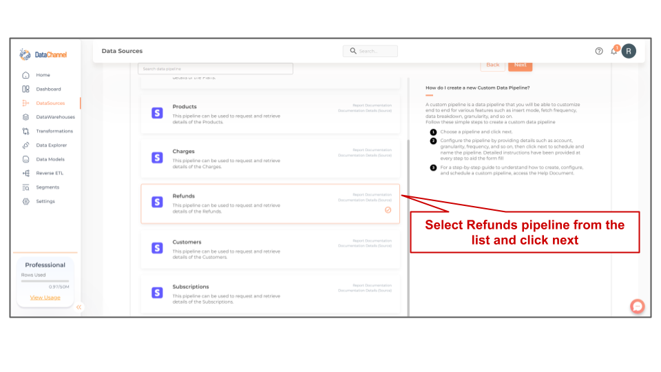 stripe refunds list