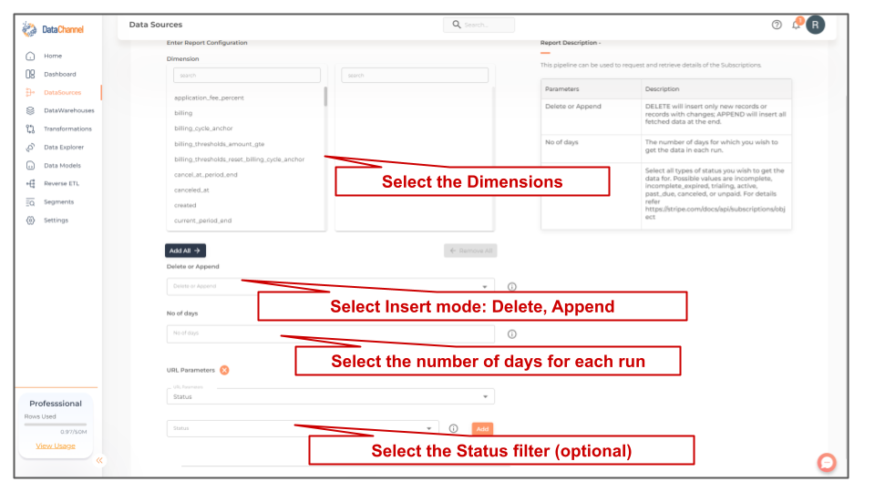 stripe subscriptions config